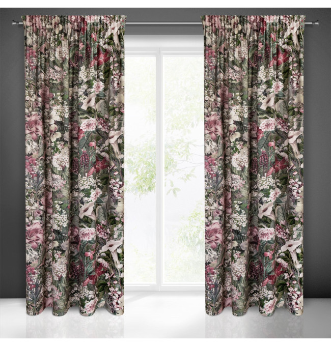 Hotový závěs GLORY zelený - na pásce