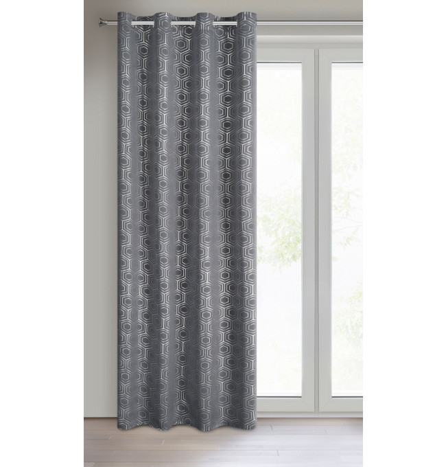 Hotový závěs KAJA grafitový - na průchodkách