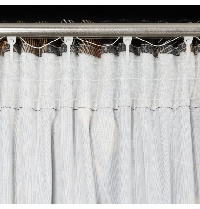 Hotový závěs LARISA černý - na pásce