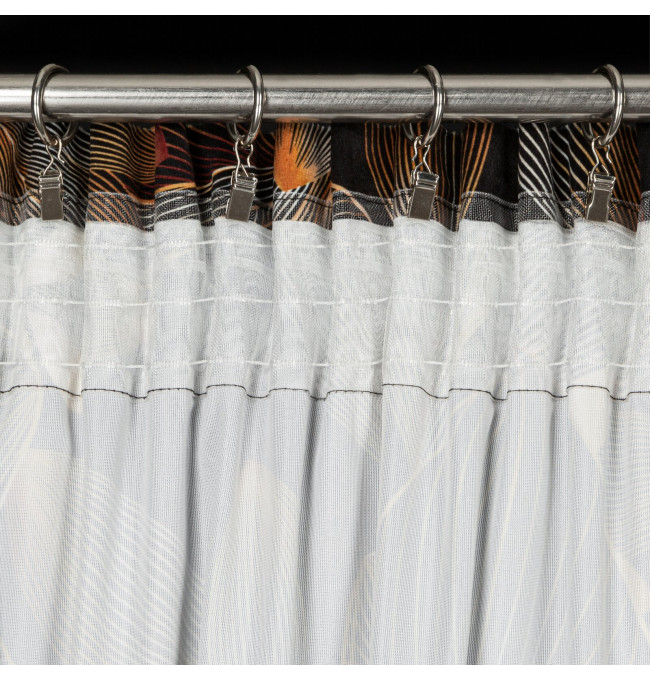 Hotový závěs LARISA černý - na pásce