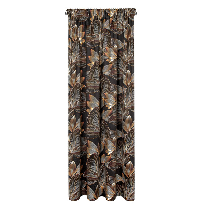 Hotový závěs LARISA černý - na pásce