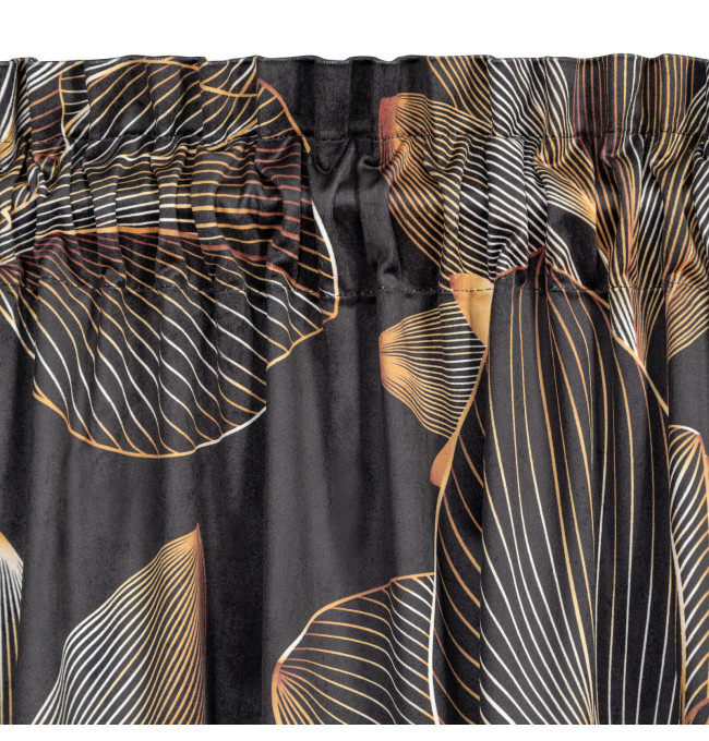 Hotový závěs LARISA černý - na pásce