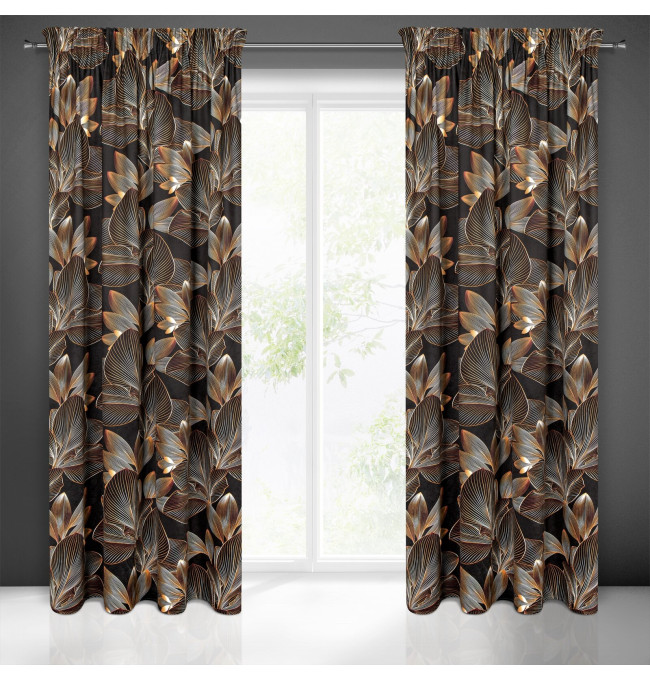 Hotový závěs LARISA černý - na pásce