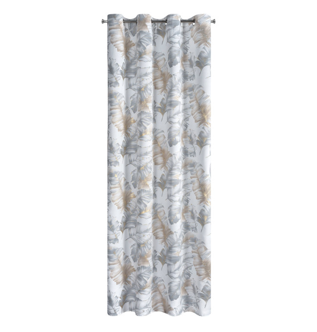 Hotový závěs LAYLA 3 stříbrný / šampaňské - na průchodkách