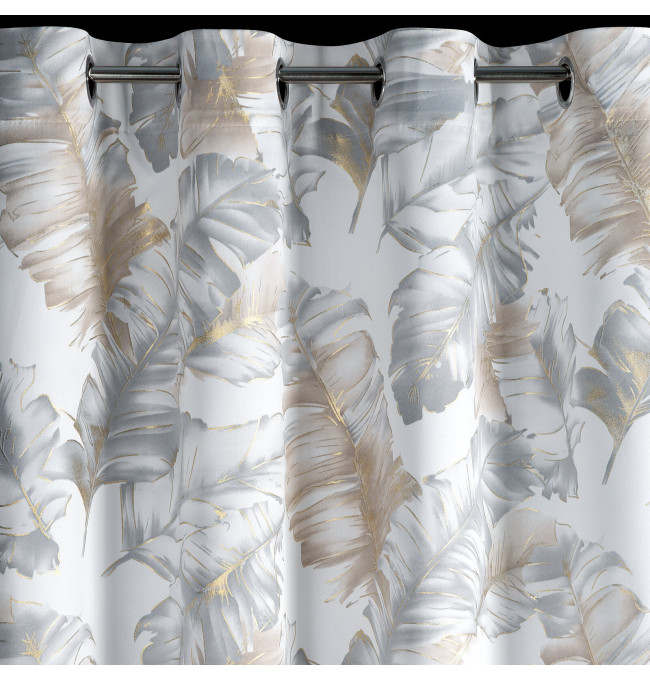 Hotový závěs LAYLA 3 stříbrný / šampaňské - na průchodkách