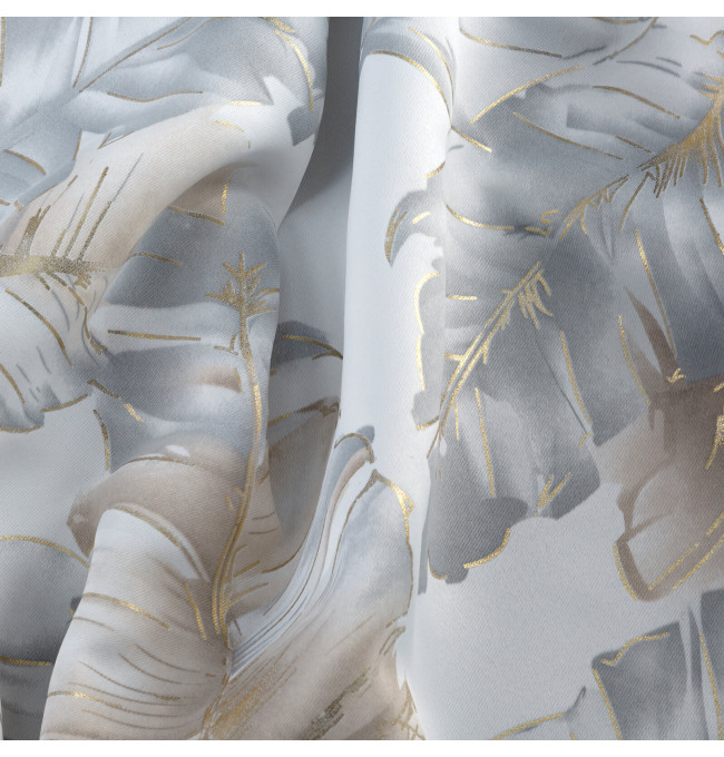 Hotový závěs LAYLA 3 stříbrný / šampaňské - na průchodkách