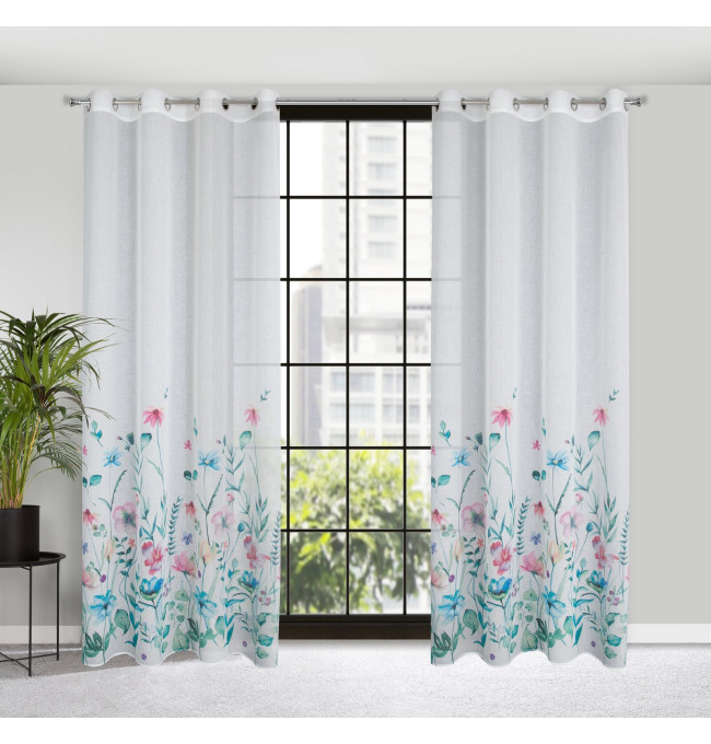 Hotový závěs LILIAN bílý - na průchodkách