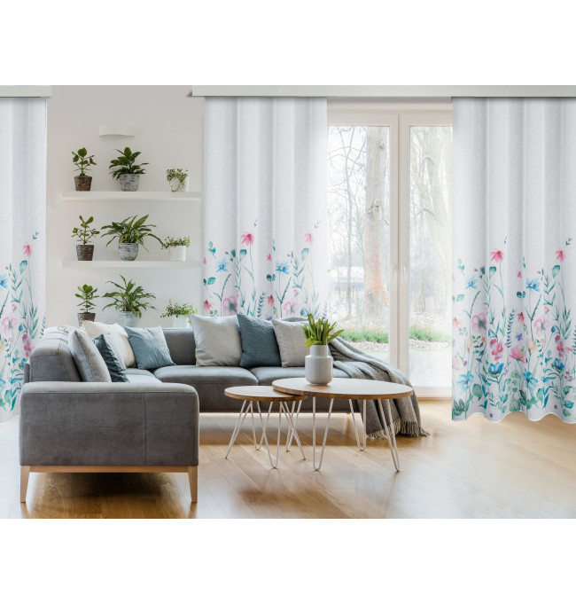 Hotový závěs LILIAN bílý - na průchodkách