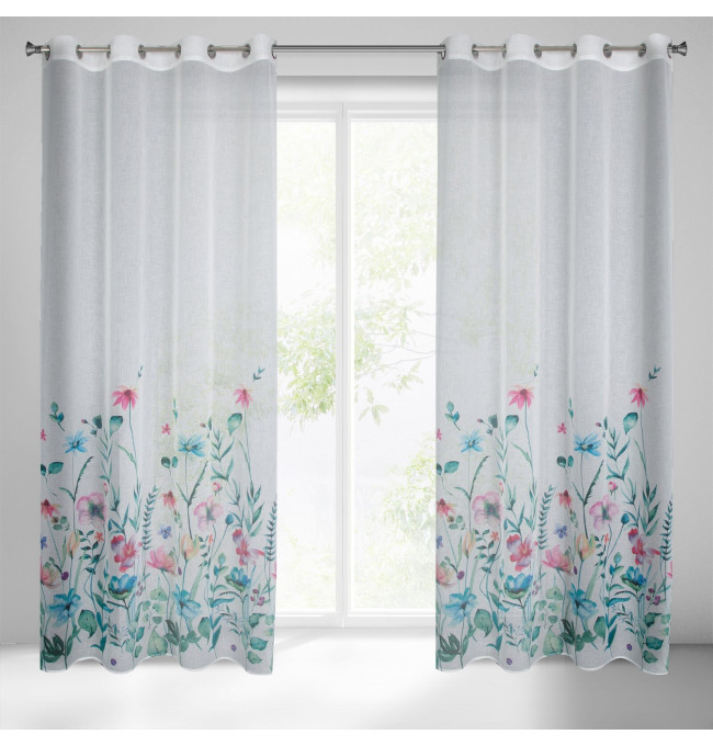 Hotový závěs LILIAN bílý - na průchodkách