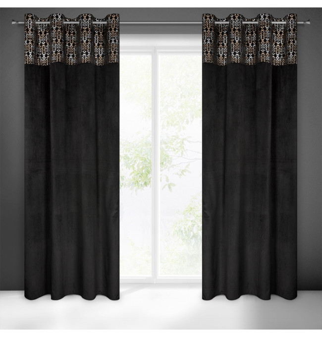 Hotový závěs LIZA černý - na průchodkách