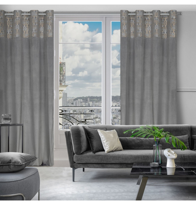 Hotový závěs LIZA ocelový - na průchodkách