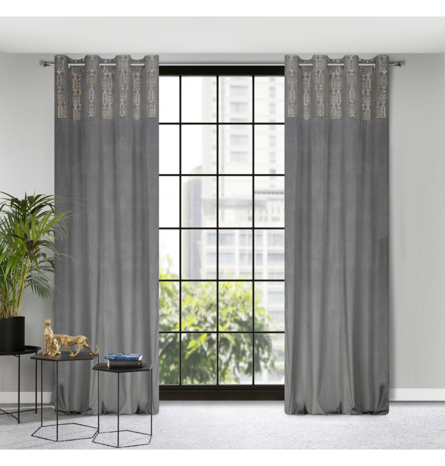 Hotový závěs LIZA ocelový - na průchodkách