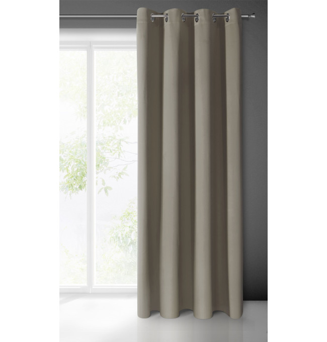 Hotový závěs LOGAN tmavě béžový - na průchodkách