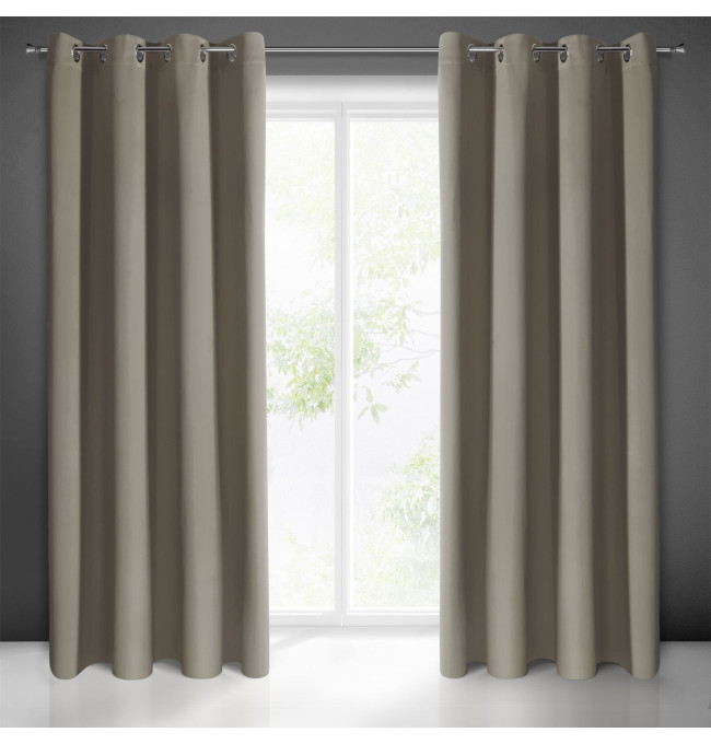 Hotový závěs LOGAN tmavě béžový - na průchodkách