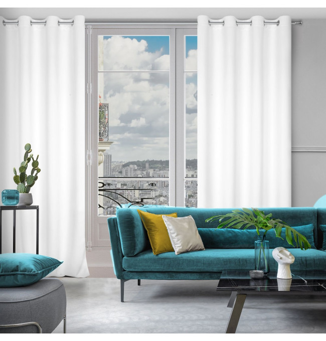 Hotový závěs LOGAN bílý - na průchodkách