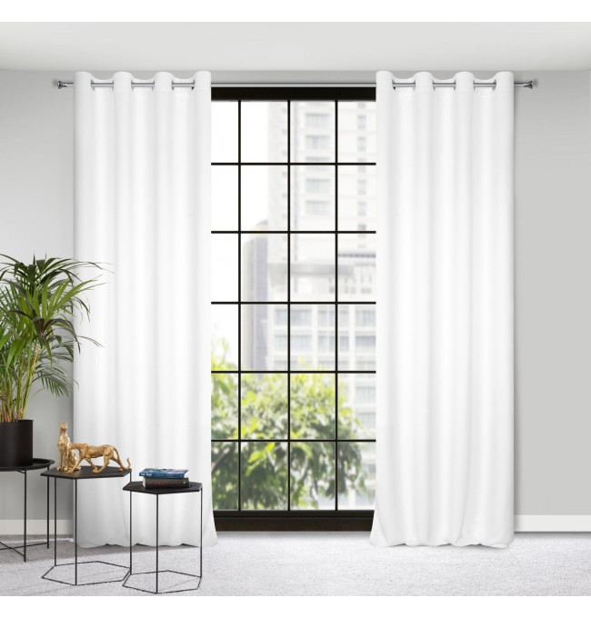 Hotový závěs LOGAN bílý - na průchodkách