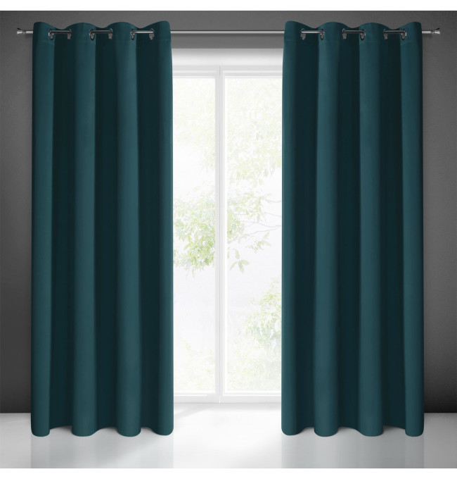 Hotový závěs LOGAN petrolejový - na průchodkách