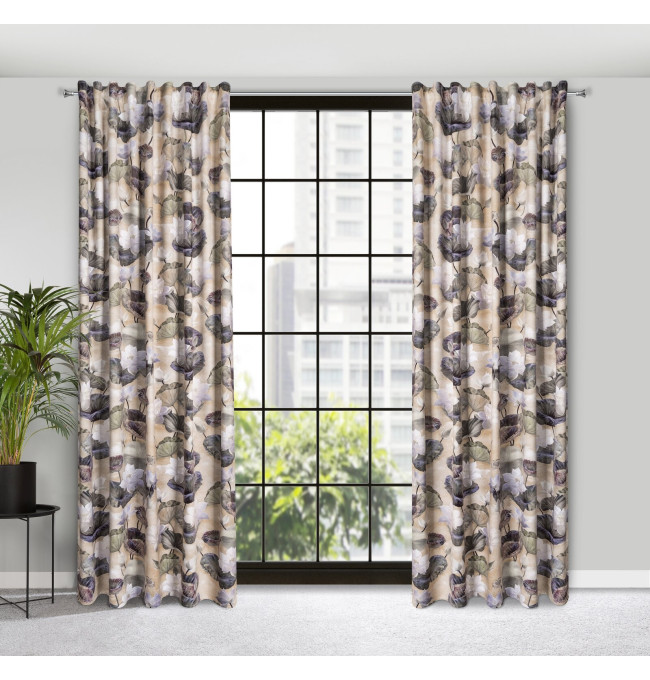 Hotový závěs LOTOS béžový - na pásce