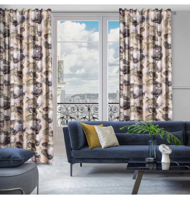 Hotový závěs LOTOS béžový - na pásce