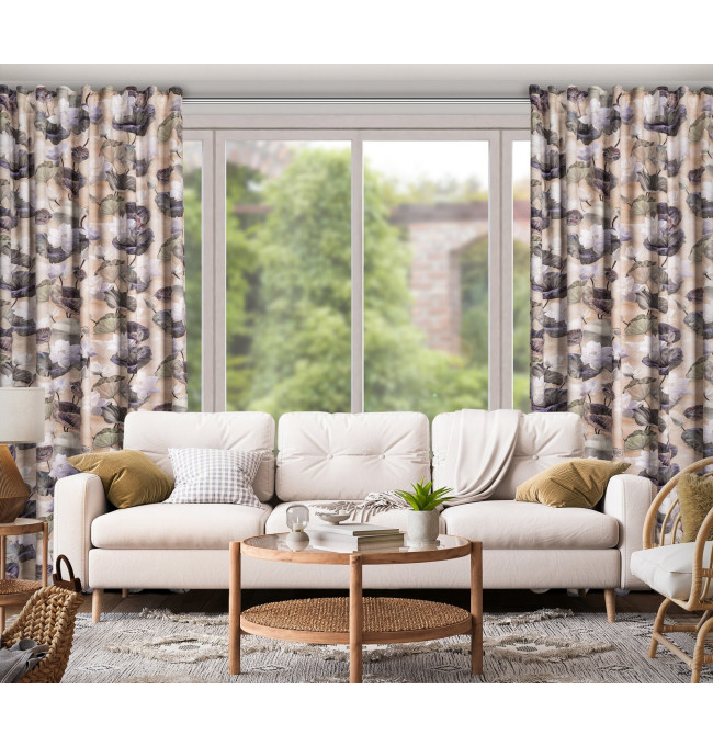 Hotový závěs LOTOS béžový - na pásce