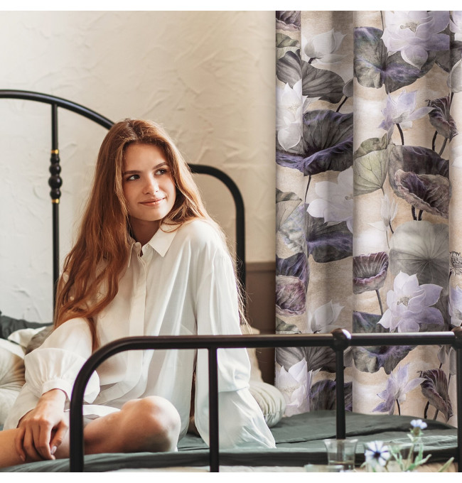 Hotový závěs LOTOS béžový - na pásce