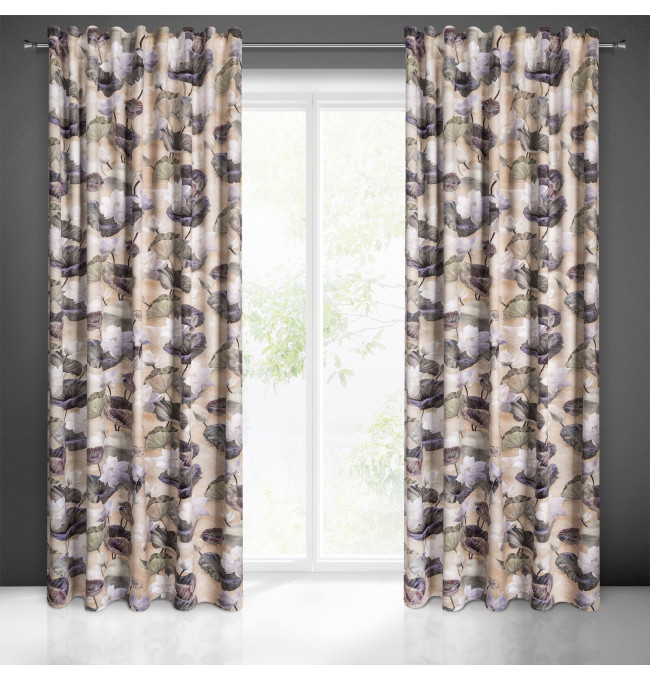 Hotový závěs LOTOS béžový - na pásce