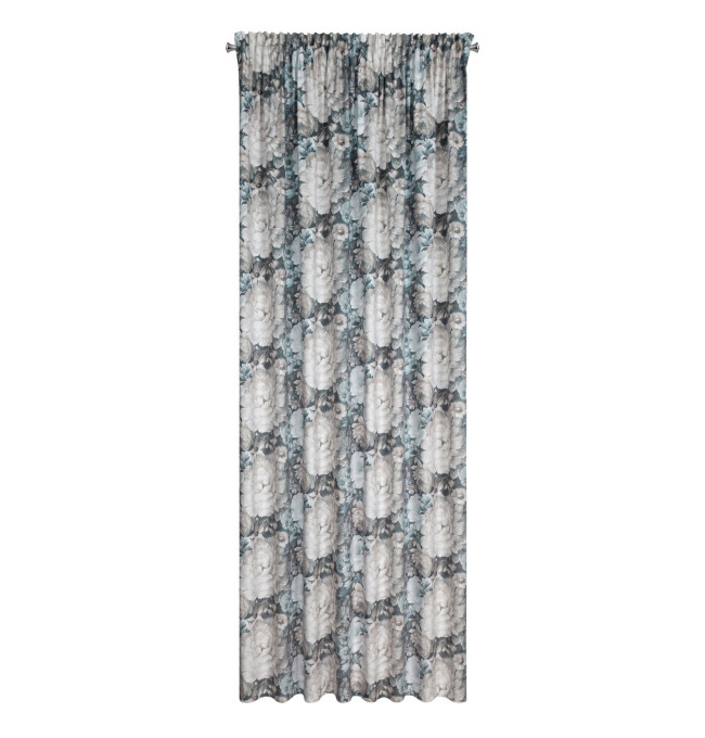 Hotový závěs LUCIA krémový/modrý - na pásce