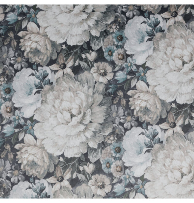 Hotový závěs LUCIA krémový/modrý - na pásce