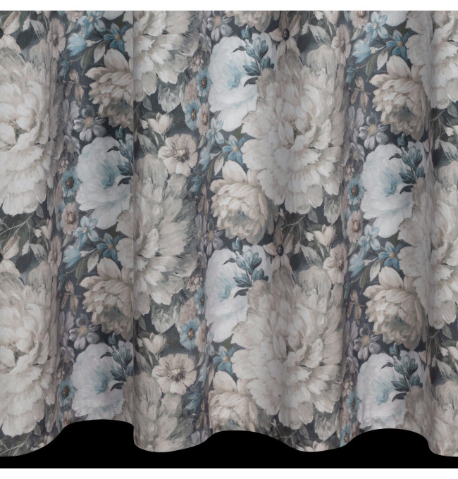 Hotový závěs LUCIA krémový/modrý - na pásce