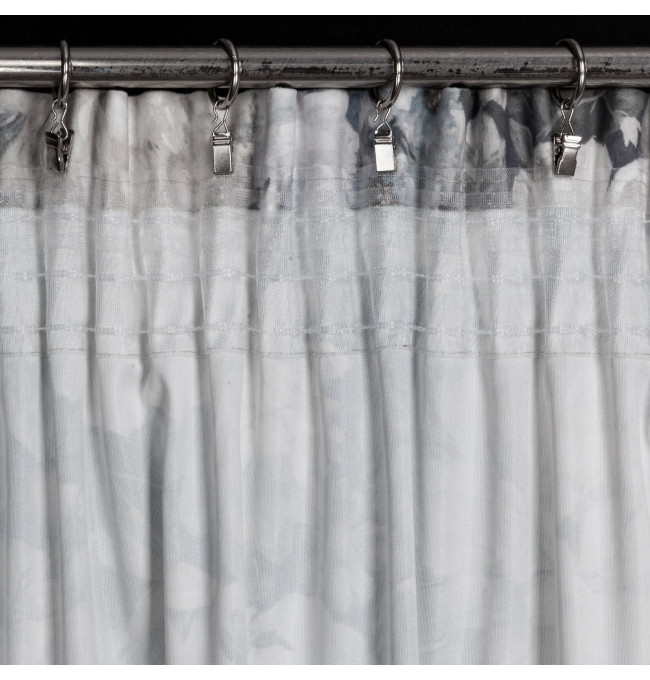 Hotový závěs LUCIA krémový/modrý - na pásce