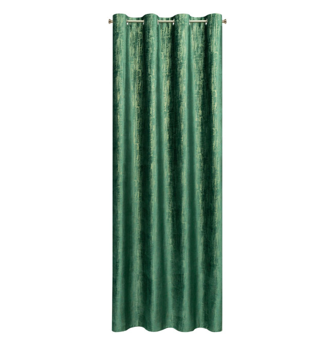 Hotový závěs MARSALA tmavě zelený / zlatý - na průchodkách