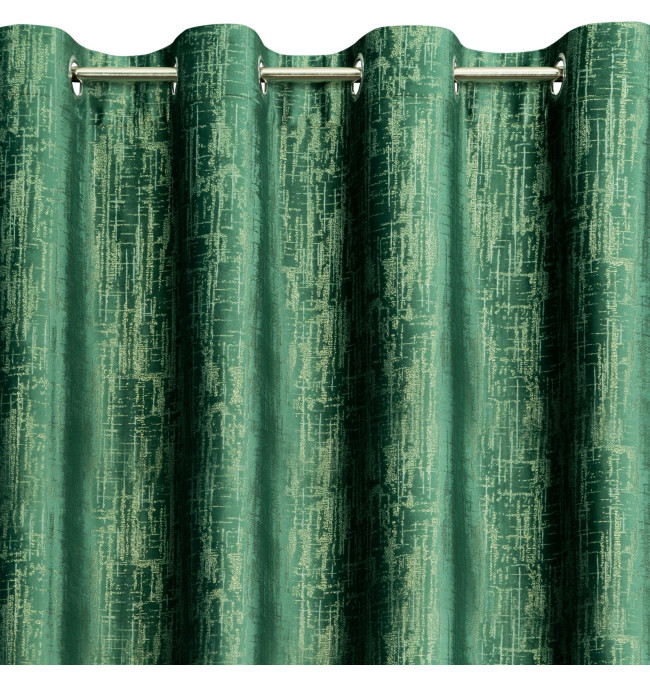 Hotový závěs MARSALA tmavě zelený / zlatý - na průchodkách