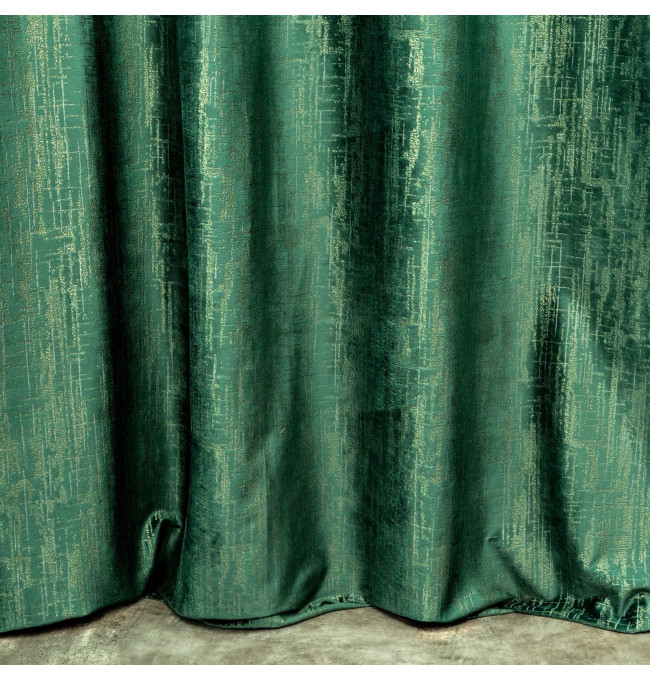 Hotový závěs MARSALA tmavě zelený / zlatý - na průchodkách