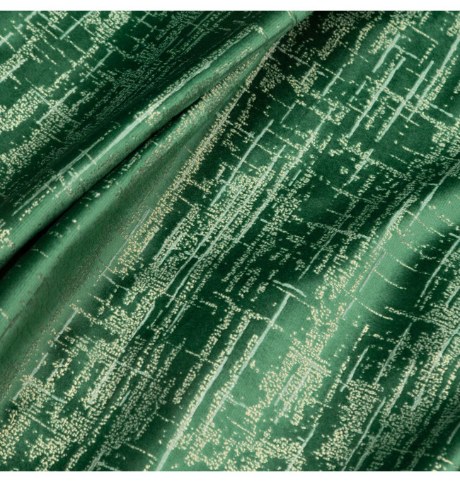 Hotový závěs MARSALA tmavě zelený / zlatý - na průchodkách