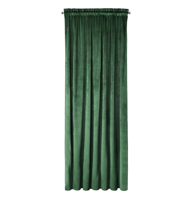 Hotový závěs MELÁNÍ tmavě zelený - na pásce