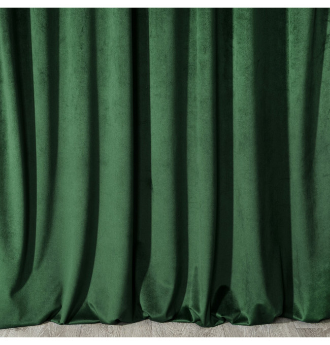 Hotový závěs MELÁNÍ tmavě zelený - na pásce