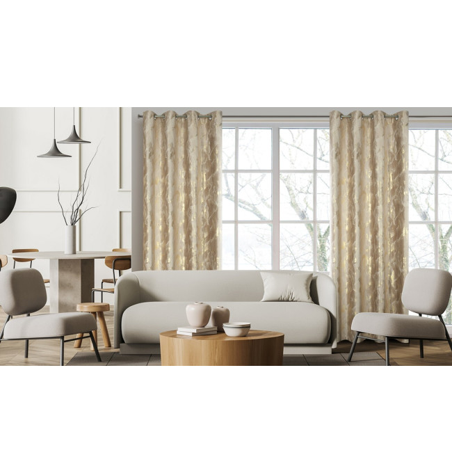 Hotový závěs MELODY béžový - na průchodkách