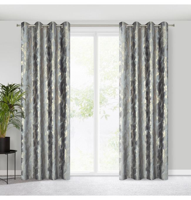 Hotový závěs MELODY ocelový - na průchodkách