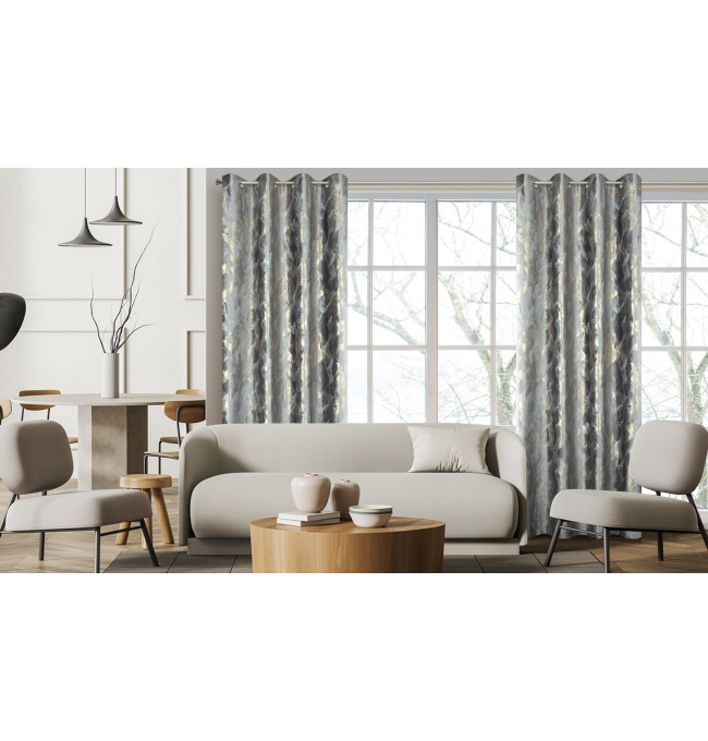 Hotový závěs MELODY ocelový - na průchodkách