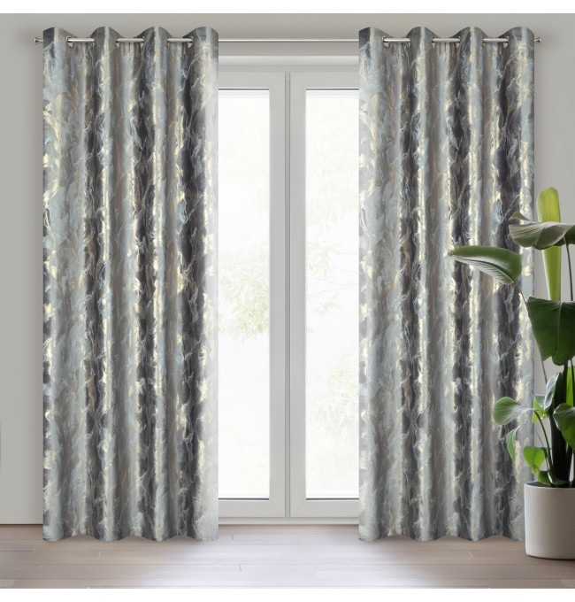 Hotový závěs MELODY ocelový - na průchodkách