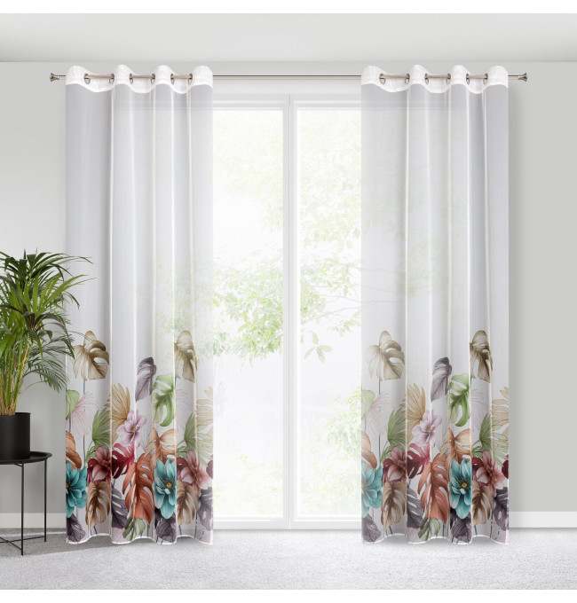 Hotový závěs NIKOLA bílý - na průchodkách