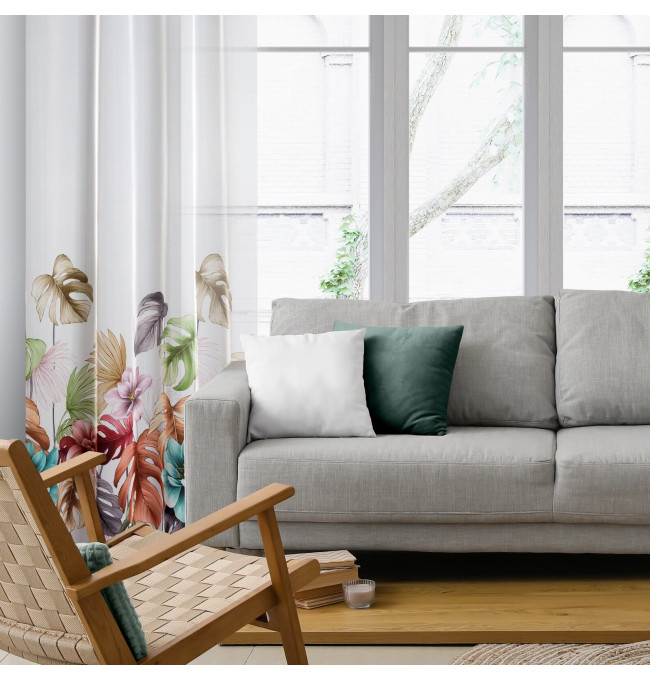 Hotový závěs NIKOLA bílý - na průchodkách