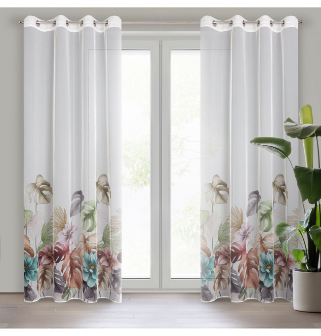 Hotový závěs NIKOLA bílý - na průchodkách