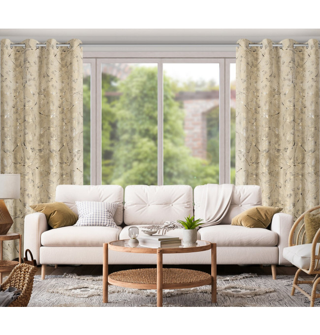 Hotový závěs ODETA béžový - na průchodkách