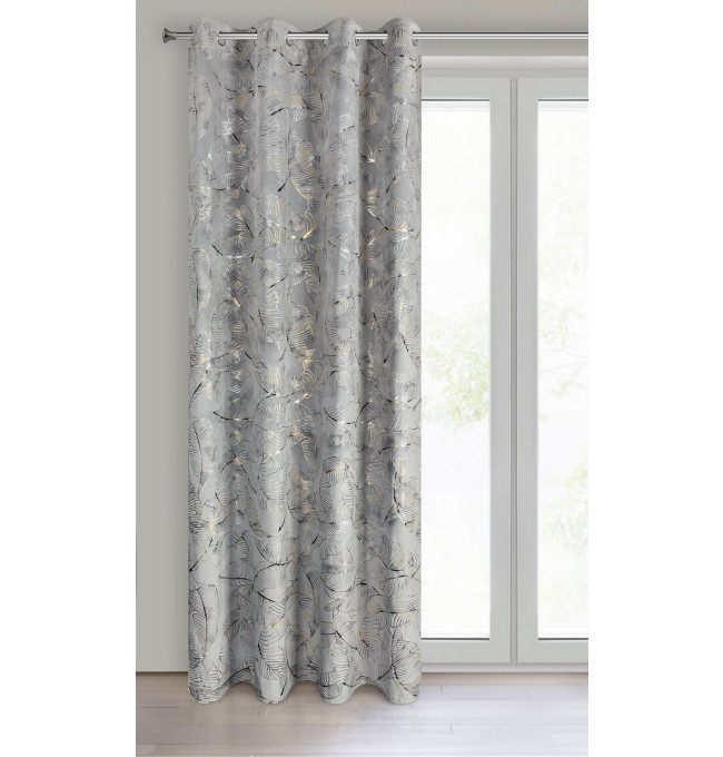 Hotový závěs ODĚTA tmavý ocelový - na průchodkách