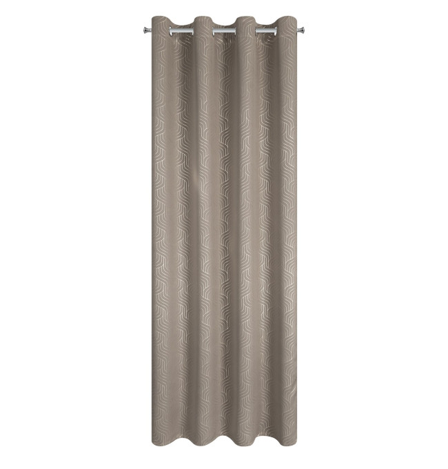 Hotový závěs OLETA tmavě béžový / šampaňské - na průchodkách