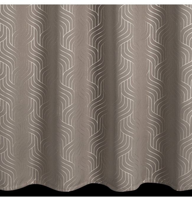 Hotový závěs OLETA tmavě béžový / šampaňské - na průchodkách