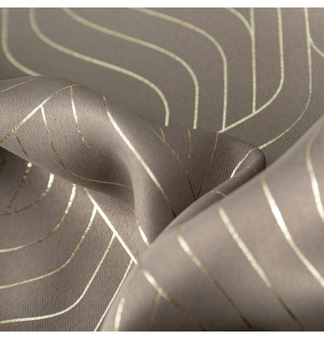 Hotový závěs OLETA tmavě béžový / šampaňské - na průchodkách