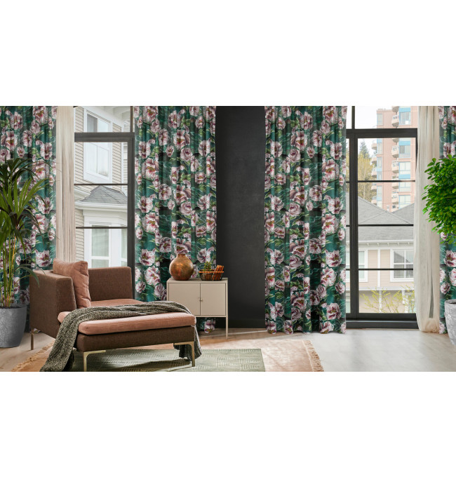 Hotový závěs PALMERA zelený - na pásce