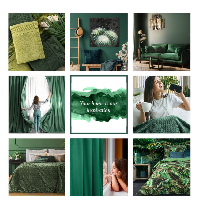 Hotový závěs PALMERA zelený - na pásce